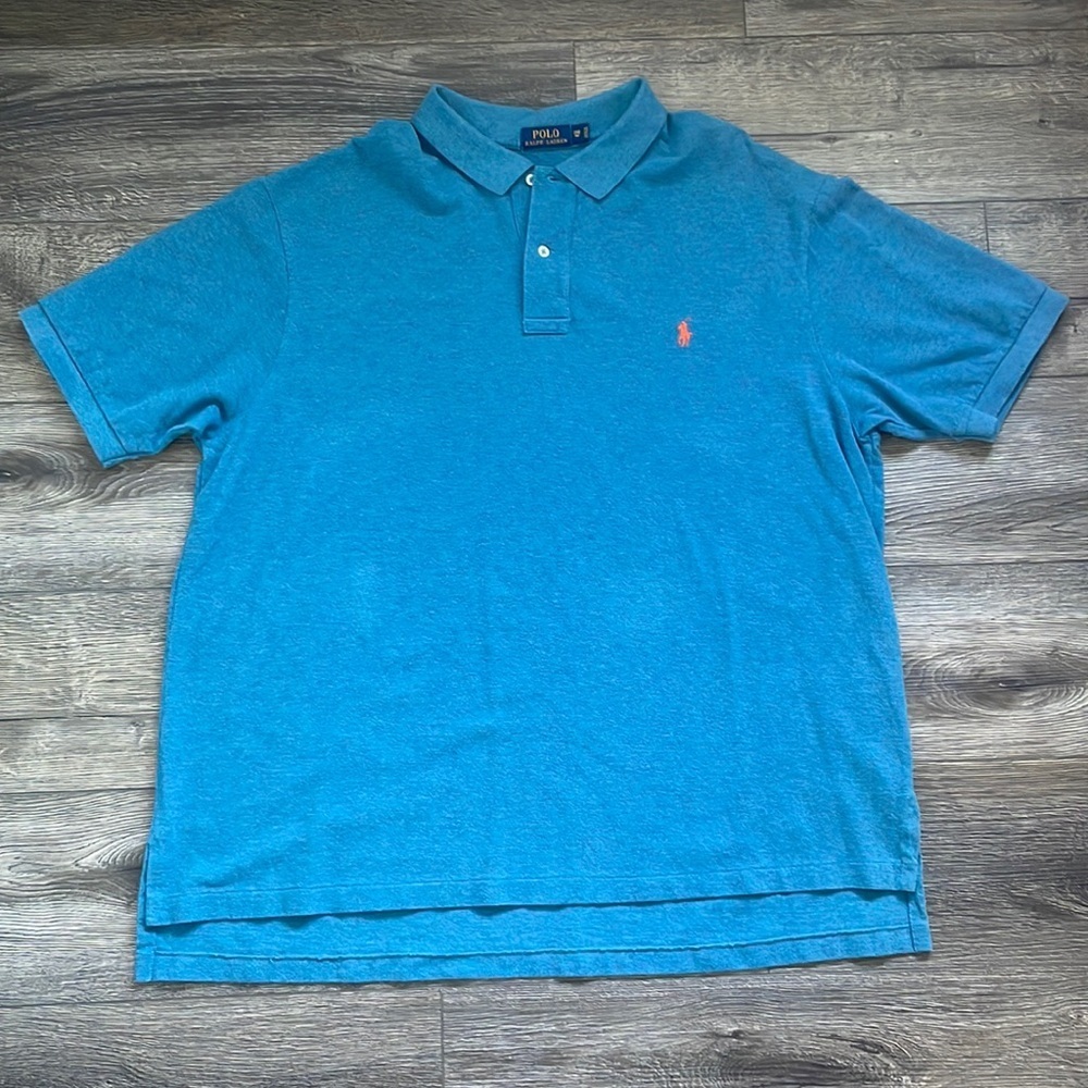 Polo Ralph Lauren | 100% Cotton Blue Men's Polo Shirt Size 2XB XXL BIG